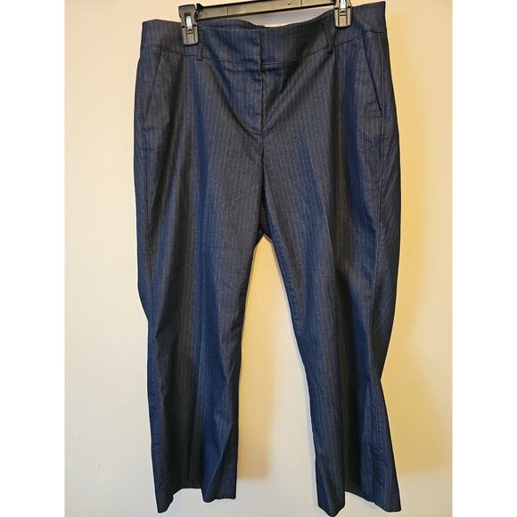 Lane Bryant The‎ Lena Ankle Striped Dress Pants Size 16 Navy Blue - Picture 1 of 11